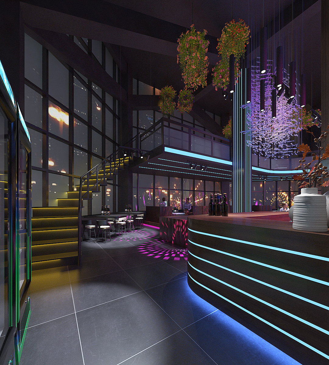 昌江音乐清吧3D效果图设计