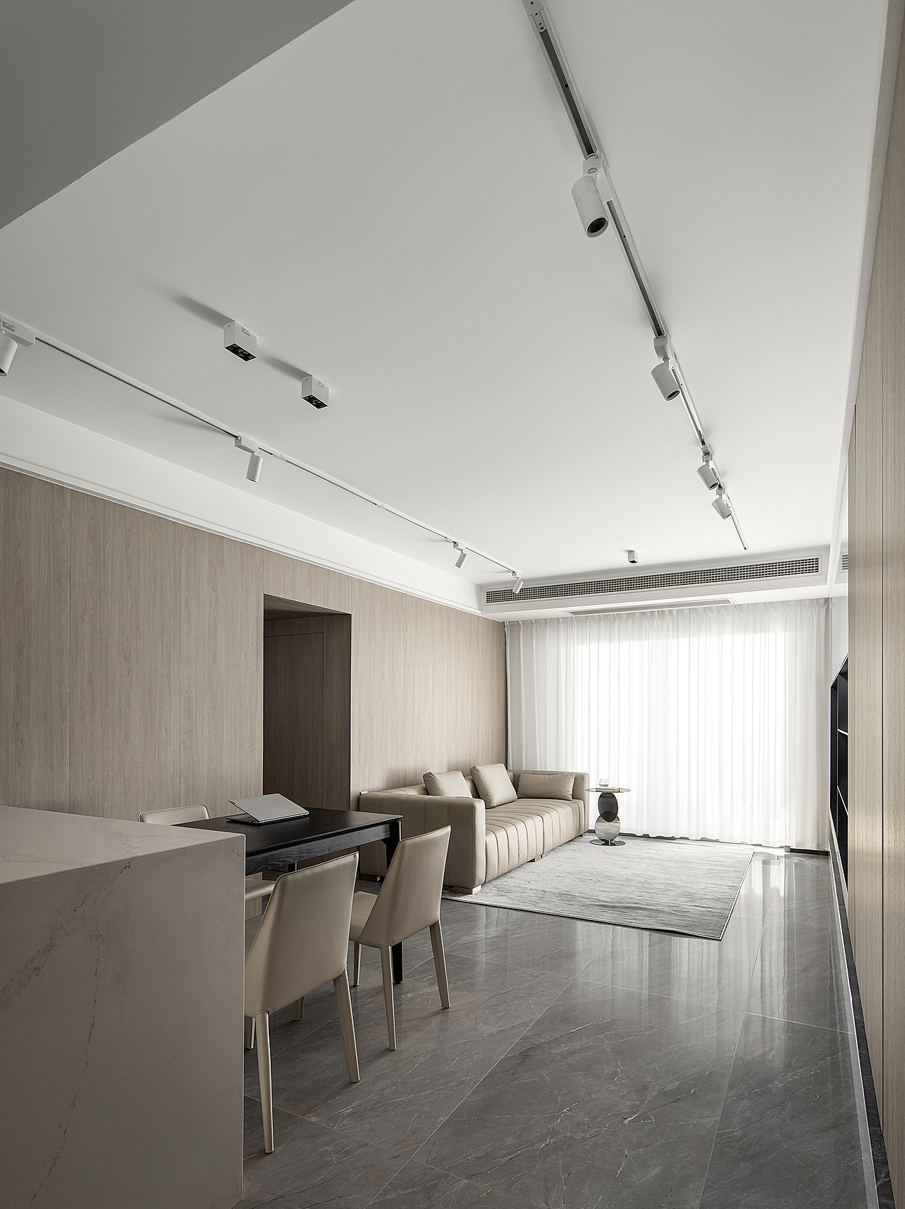 浅灰与原木设计，营造103m²三室一厅静谧感十足居所（图ZMzM0MTIzMTg0） - 家装设计 - 站酷设计师六品设计原创素材 - 站酷ZCOOL