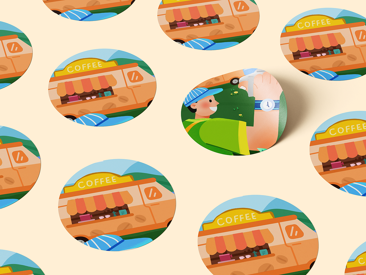 秋日趣露营（图ZMzUzODk2OTIw） - 商业插画 - 站酷设计师话梅肥兔原创素材 - 站酷ZCOOL