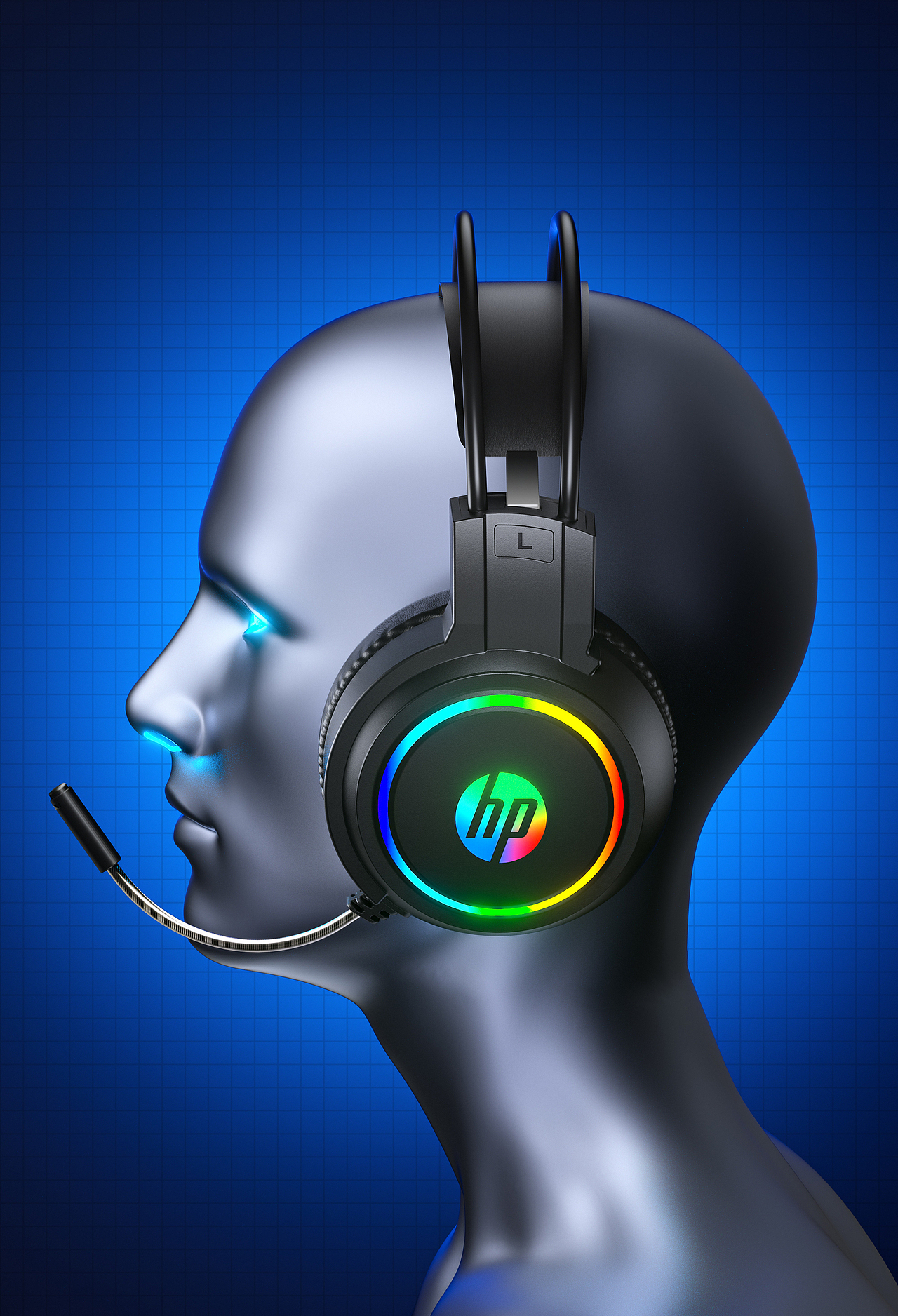 HP耳机键盘-外设产品渲染