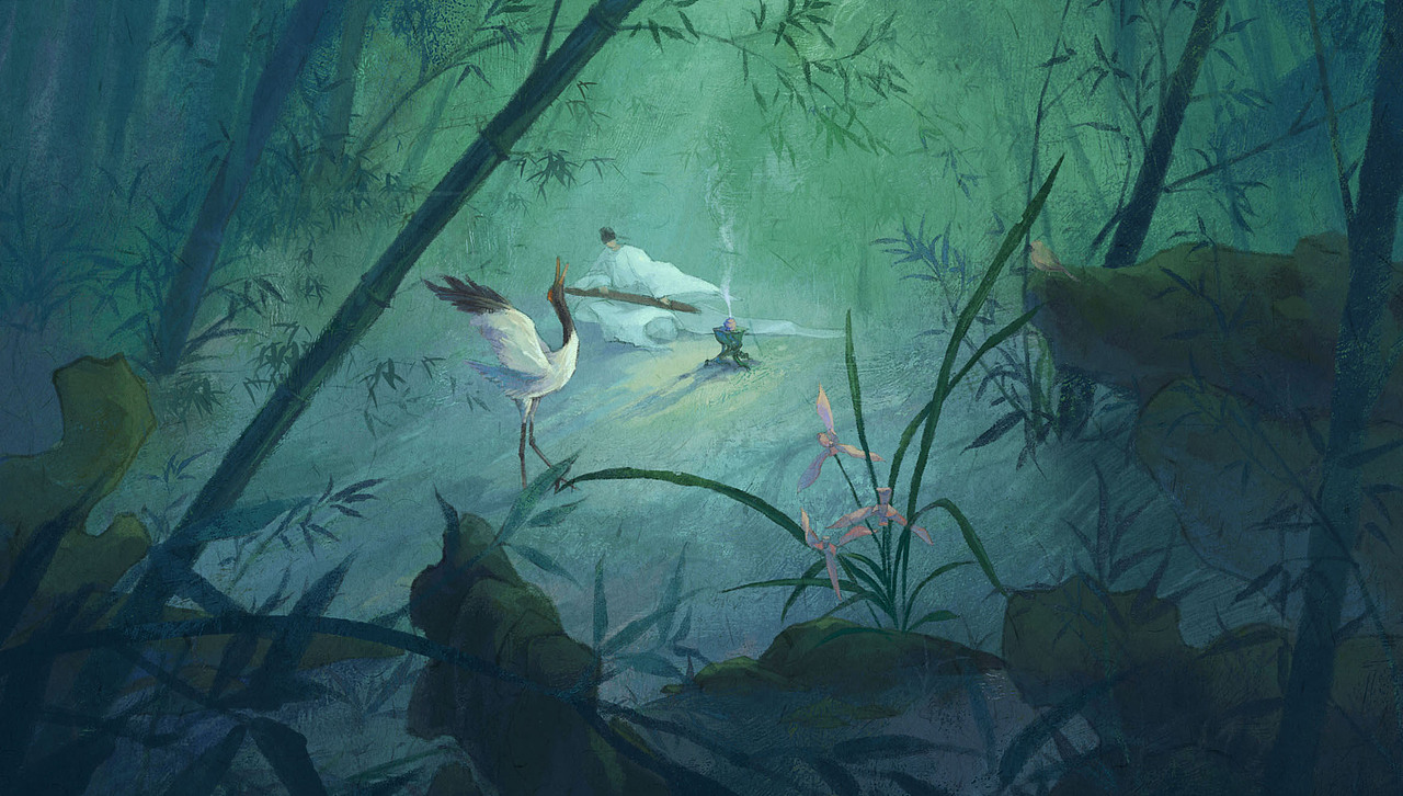 竹里馆（图ZMzU0NTYzNTk2） - 商业插画 - 站酷设计师牧之的插画原创素材 - 站酷ZCOOL