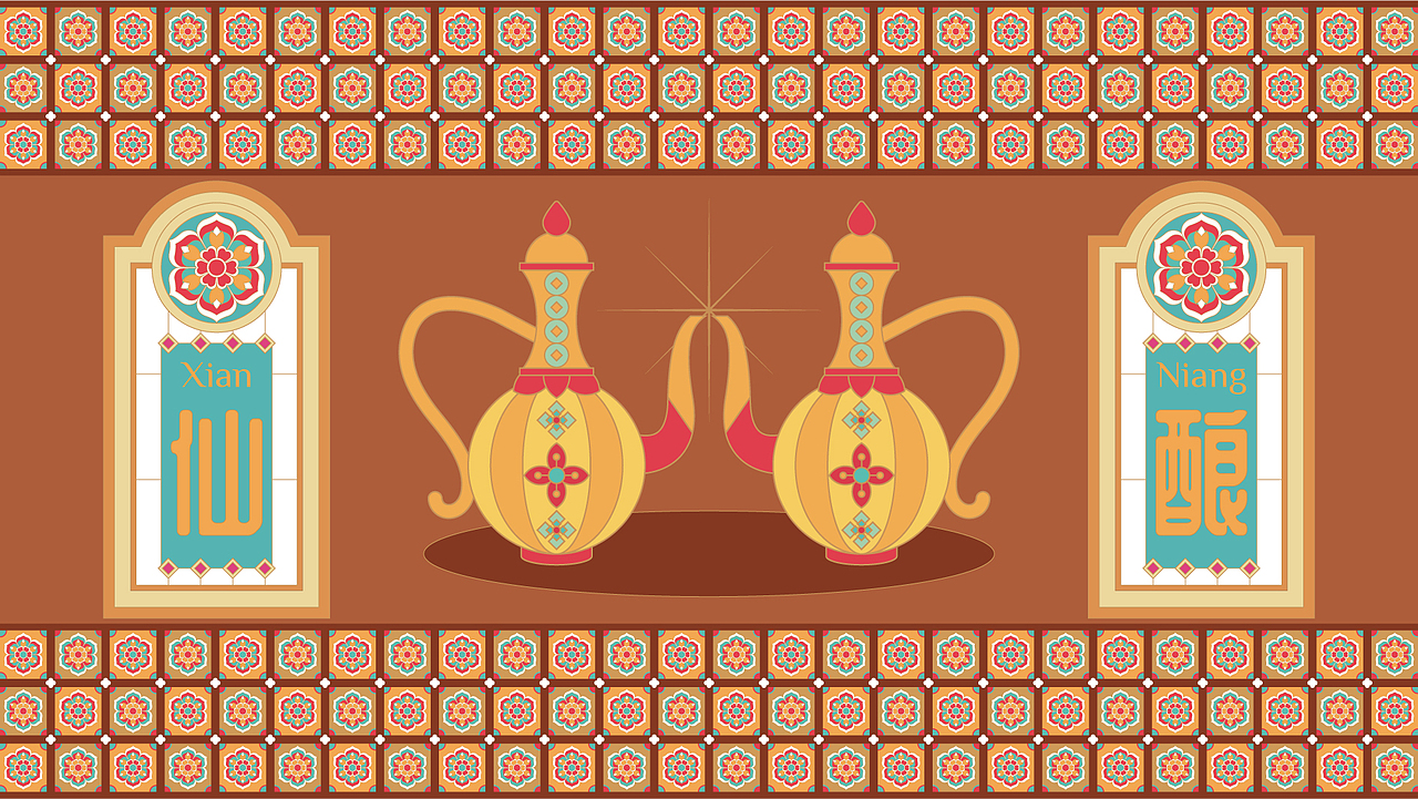 敦煌仙酿酒插画包装方案（图ZMzI3NjA0MzM2） - 包装 - 站酷设计师夜笛原创素材 - 站酷ZCOOL