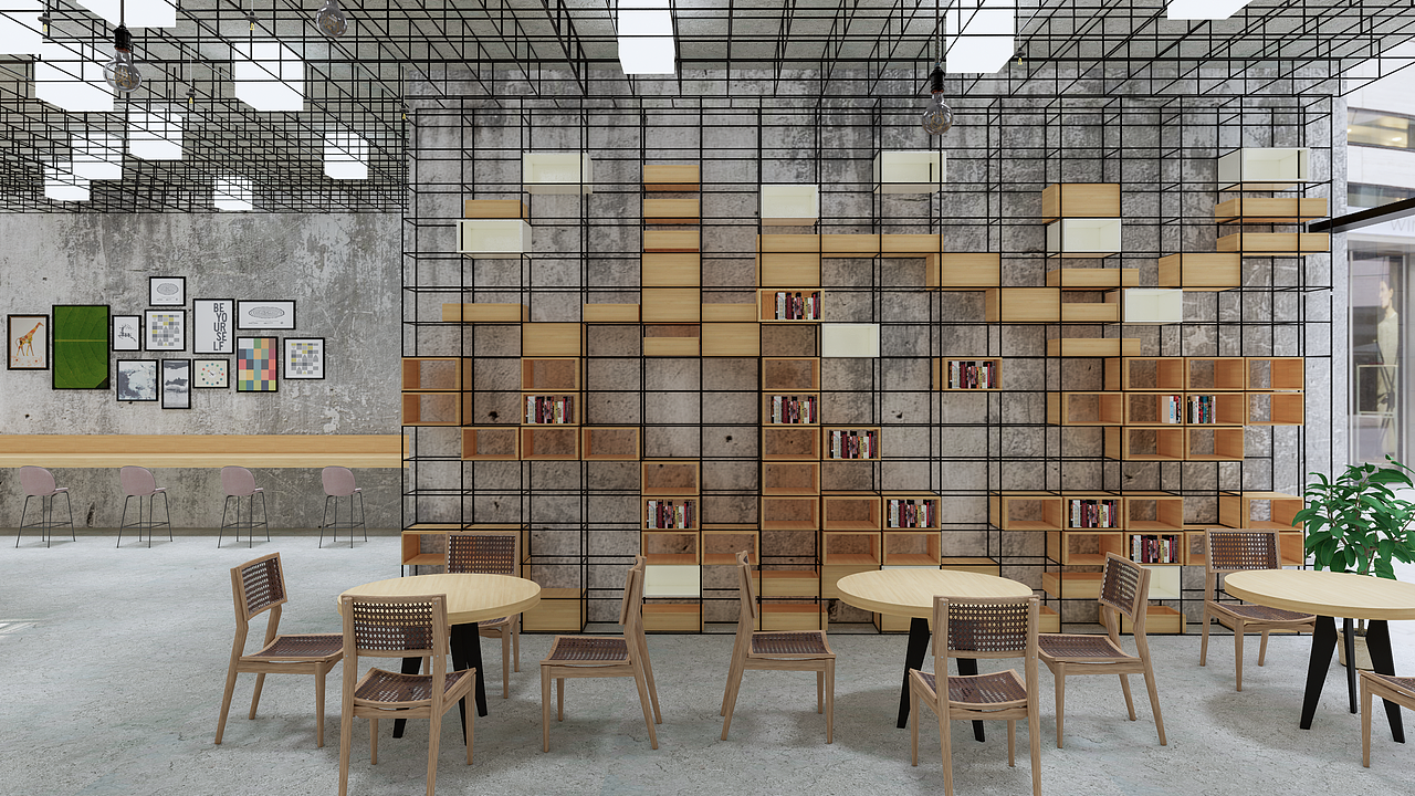 工业风格咖啡厅（图ZMzE3MTY0NTky） - 商业空间设计 - 站酷设计师MXYstudio原创素材 - 站酷ZCOOL