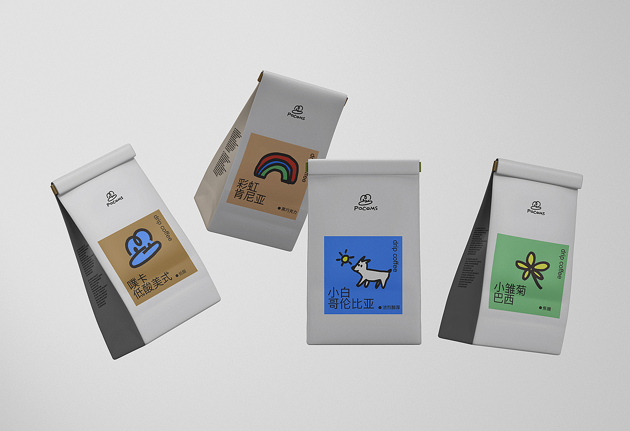 pocoms噗卡轻食品牌形象设计