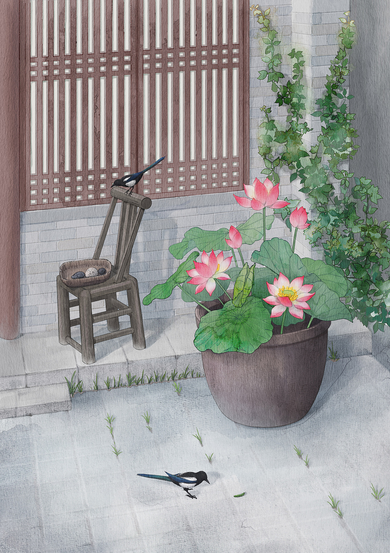 小院的春夏秋冬（图ZMzAzODE4NTU2） - 创作习作 - 站酷设计师海上秋风原创素材 - 站酷ZCOOL