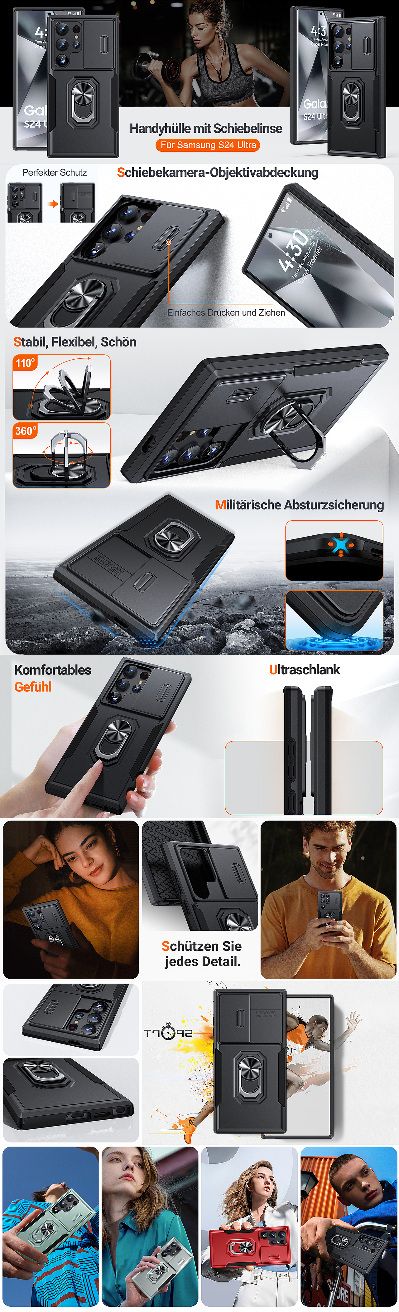 亚马逊 磨砂壳+金属指环 渲染