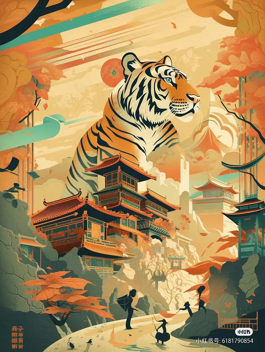 AI画画|国潮插画风