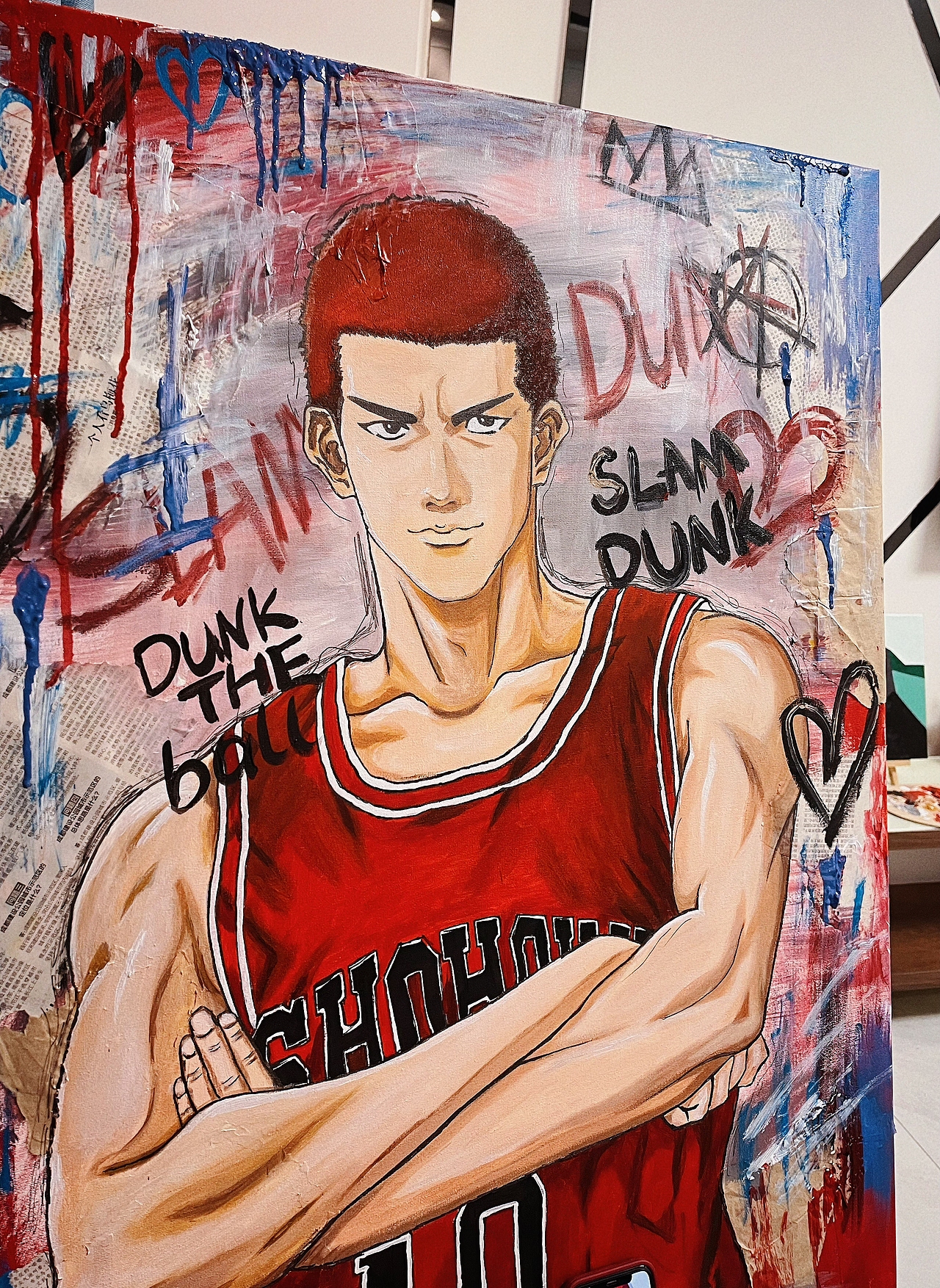 《樱木花道》丙烯画（图ZMzUyMzU1NjEy） - 艺术插画 - 站酷设计师艺高刘胆大原创素材 - 站酷ZCOOL