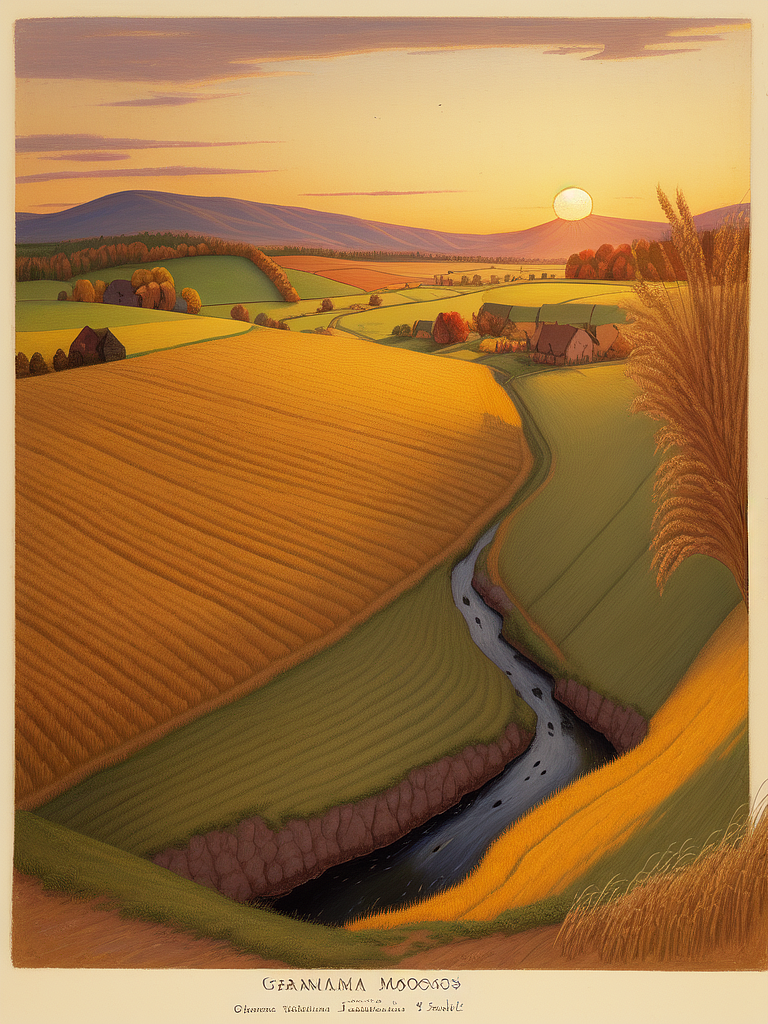 AI绘画作品欣赏:秋日田园景色