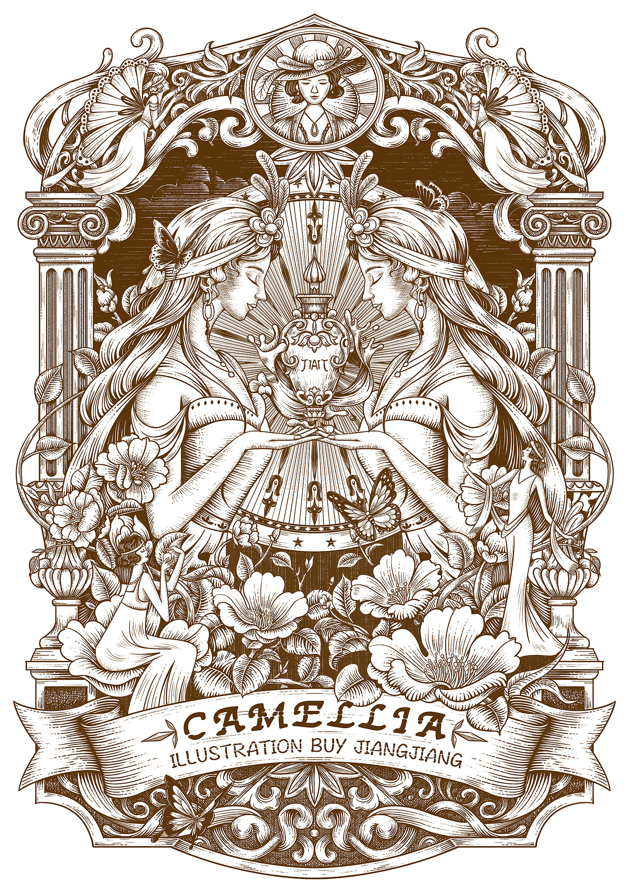 钢笔风版画插画 | 质感拉满超级适合包装的一种画风（图ZMzYxMTEwMjQ0） - 商业插画 - 站酷设计师犟犟犟晓丹原创素材 - 站酷ZCOOL