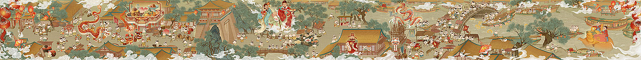 卯兔上河图 2023兔年春节贺岁商业插画（图ZMzE0MTg0MDky） - 商业插画 - 站酷设计师本艺设计工作室原创素材 - 站酷ZCOOL