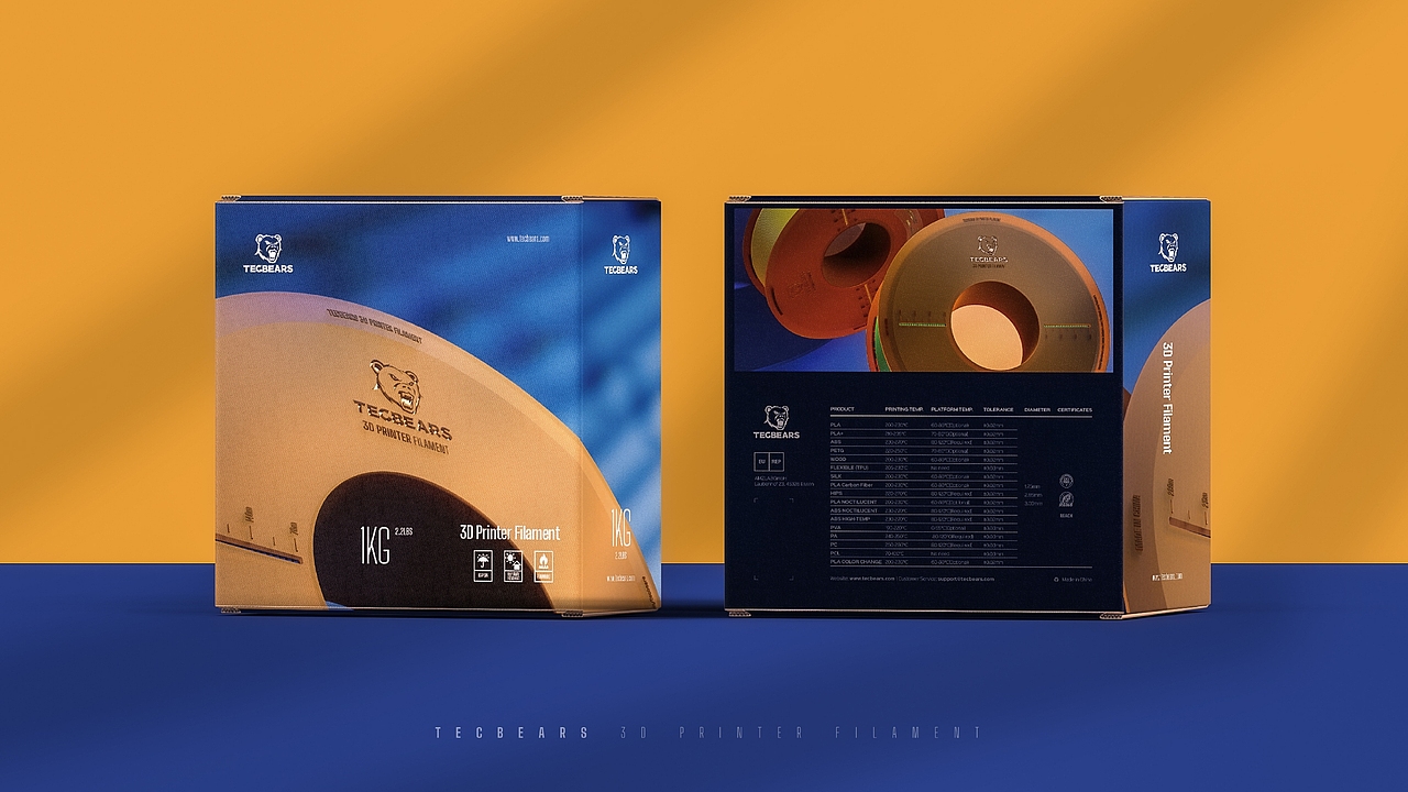 3D打印耗材盘产品升级电商全案设计 | ID+包装+卖点图