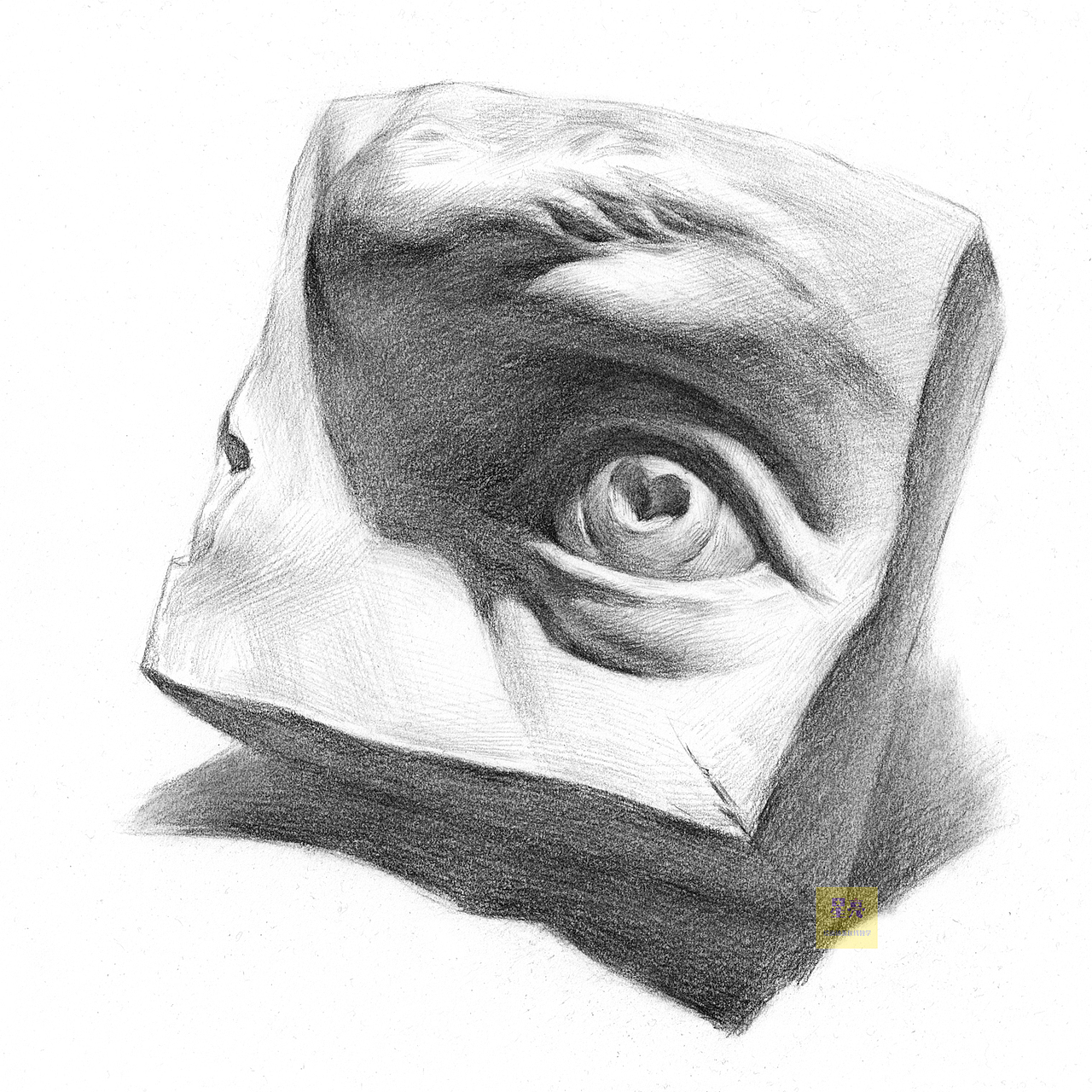 石膏五官眼睛绘画