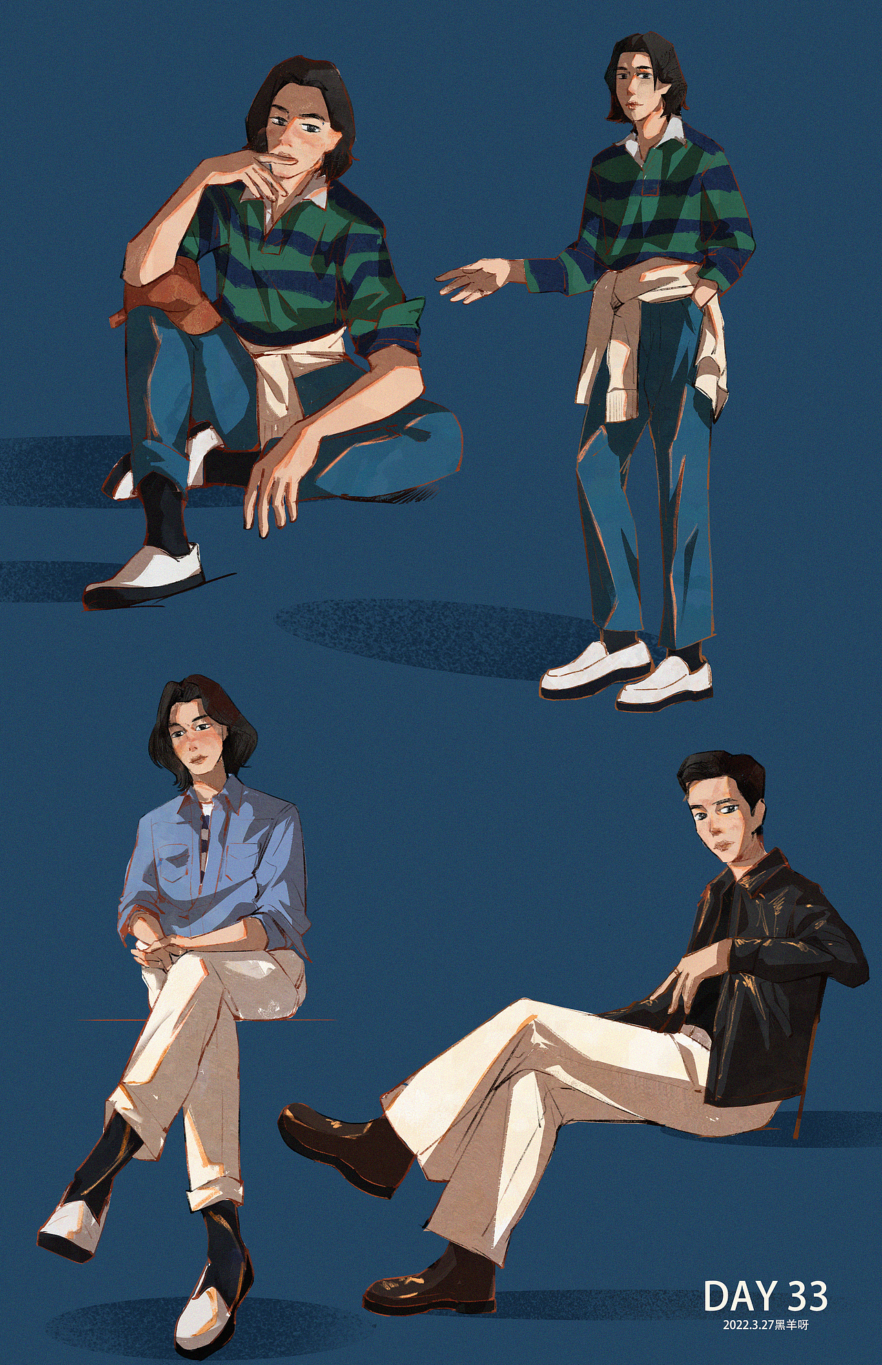 【人物隔日涂】26-50（图ZMjk5NzkwMTQw） - 创作习作 - 站酷设计师黑羊呀原创素材 - 站酷ZCOOL