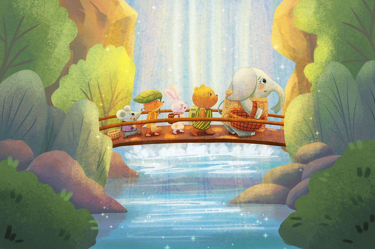 原創(chuàng)插畫(huà)【象媽媽的日托班】系列（圖ZMzY0Mjg0MTY0） - 兒童插畫(huà) - 站酷設(shè)計(jì)師EvaZhengZ原創(chuàng)素材 - 站酷ZCOOL