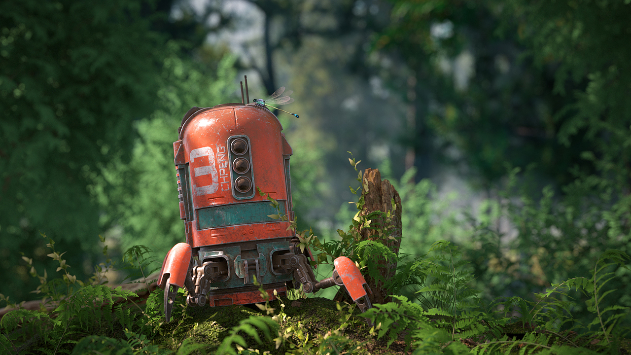 森林中的机器人-C4D+SP（图ZMzEzNTQzNzg0） - 场景 - 站酷设计师鲲化而为鸟原创素材 - 站酷ZCOOL