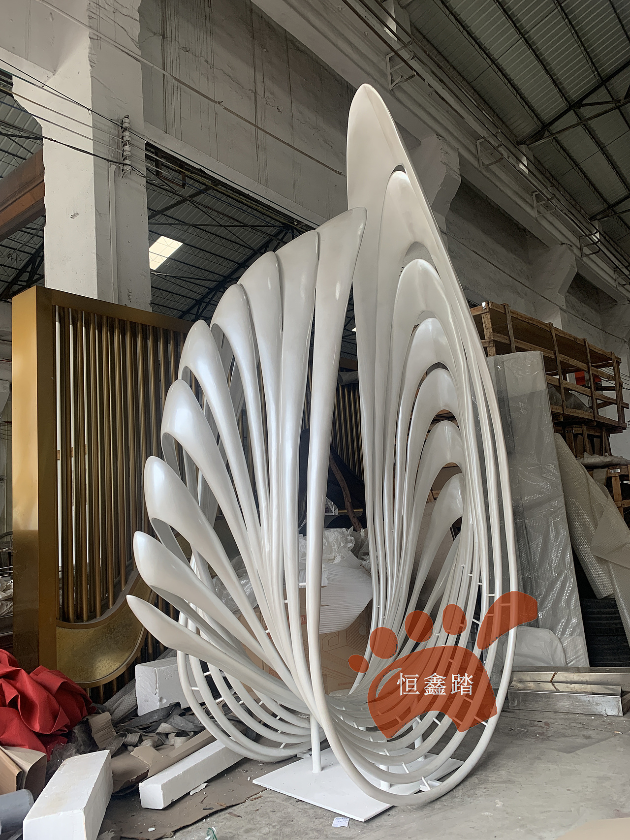 天使的翅膀不锈钢雕塑 抽象不锈钢雕塑摆件