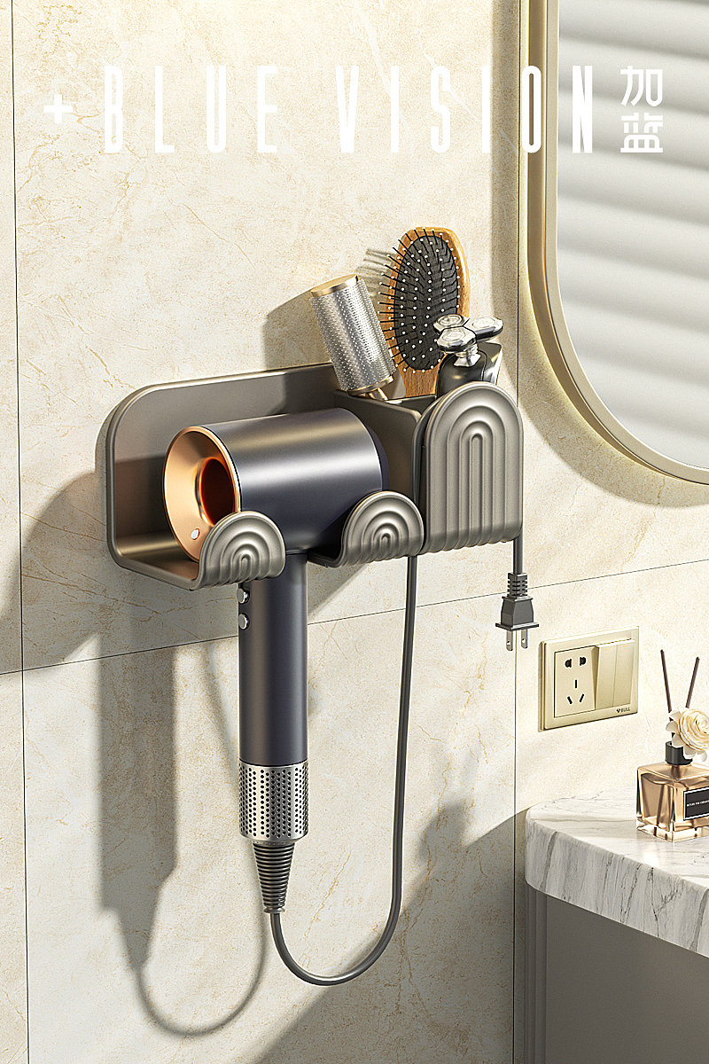 生活好物「吹风机收纳架｜渲染｜详情」 ✖ 加蓝文化传