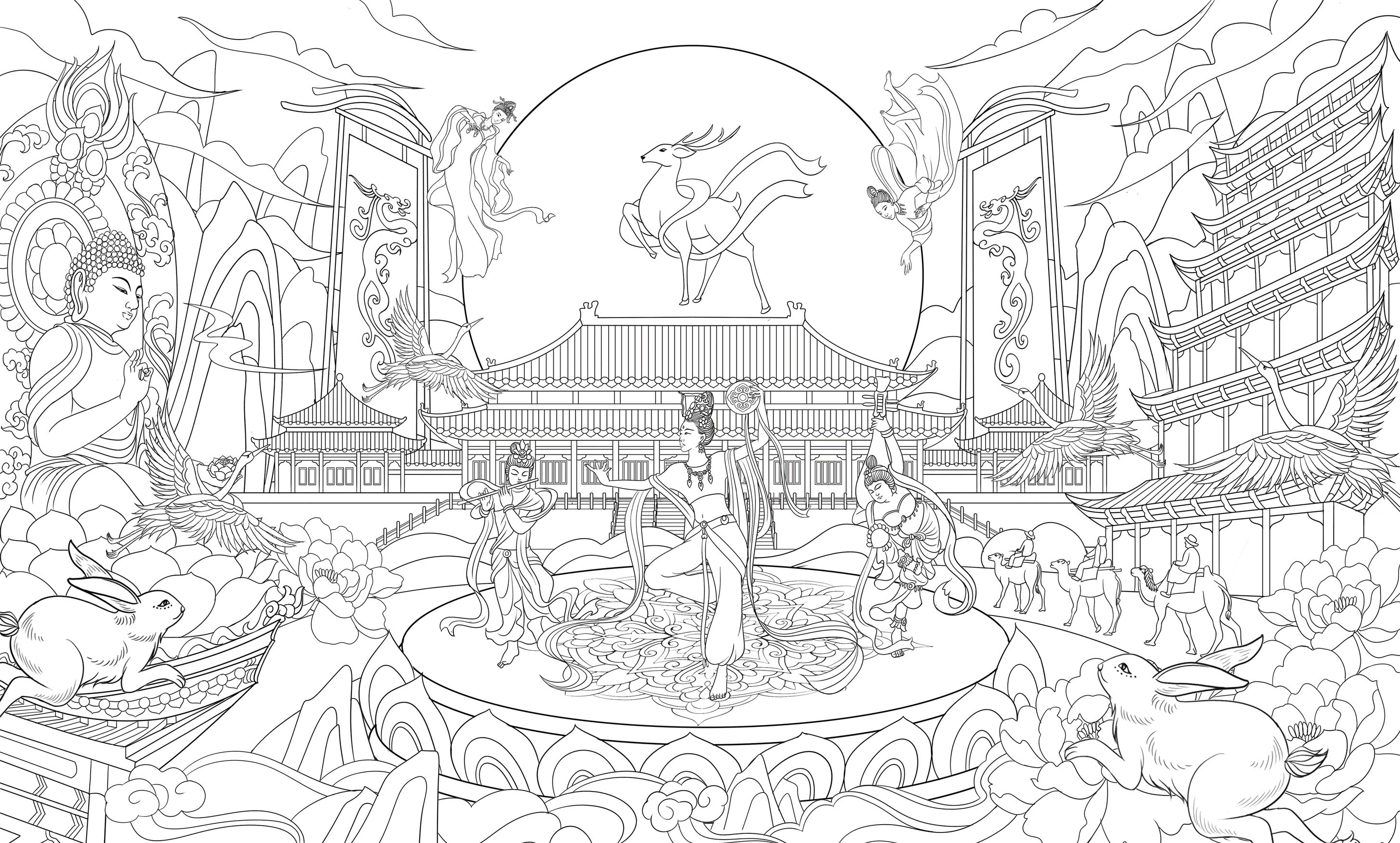 寻味千年,敦煌有礼 | 国潮场景插画