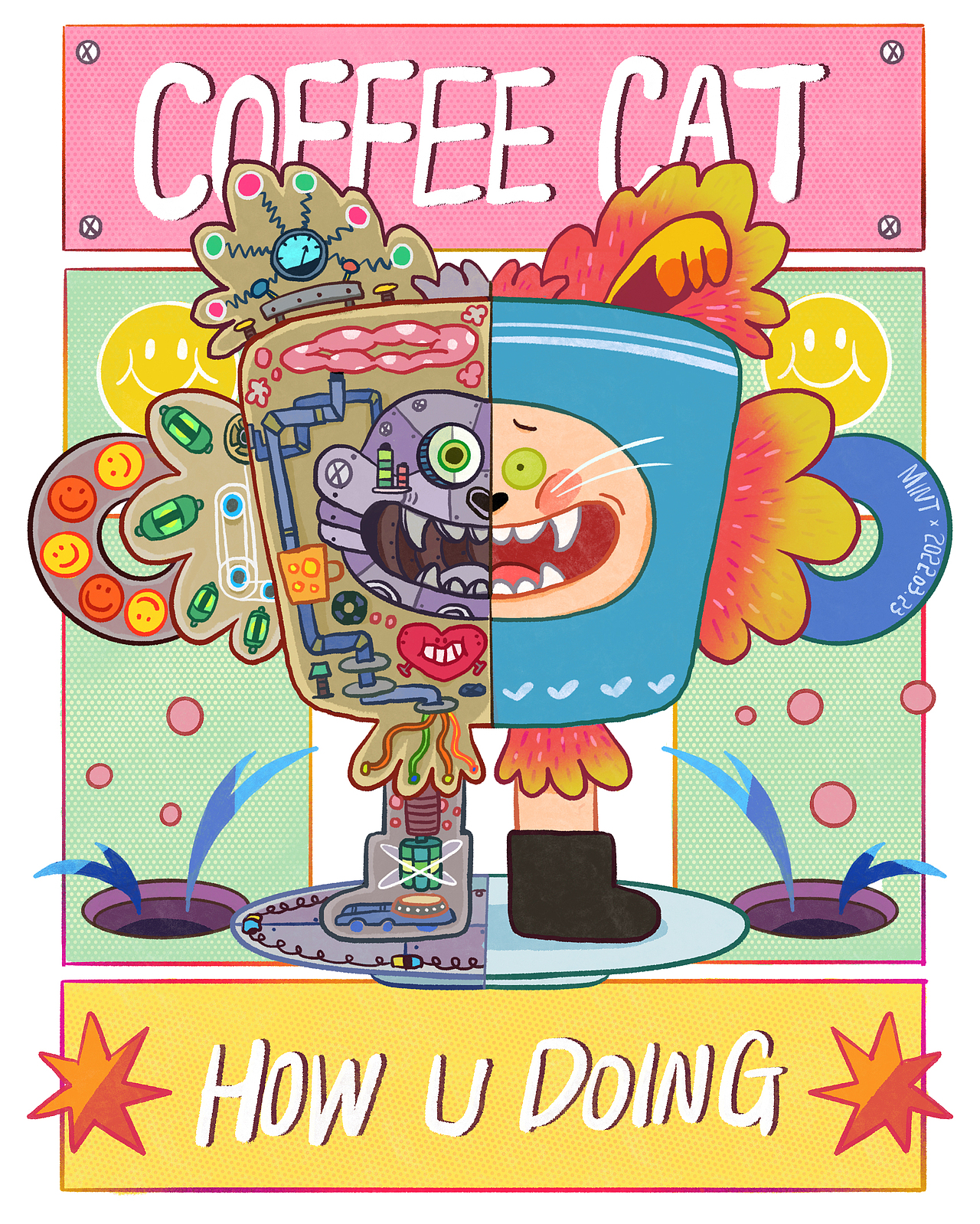 《咖啡猫的每一天》插画合集（图ZMzE2NDkwNjcy） - 创作习作 - 站酷设计师薄荷大王原创素材 - 站酷ZCOOL