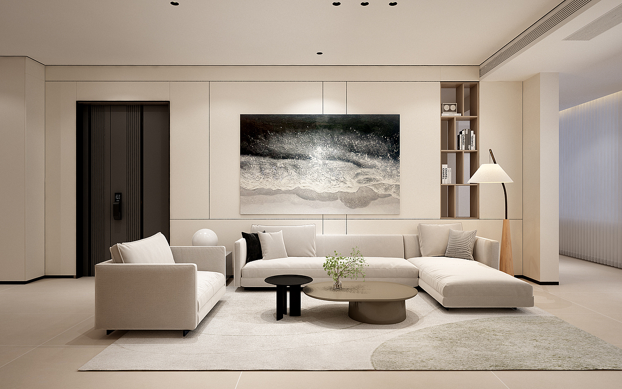 沙发背景墙视角