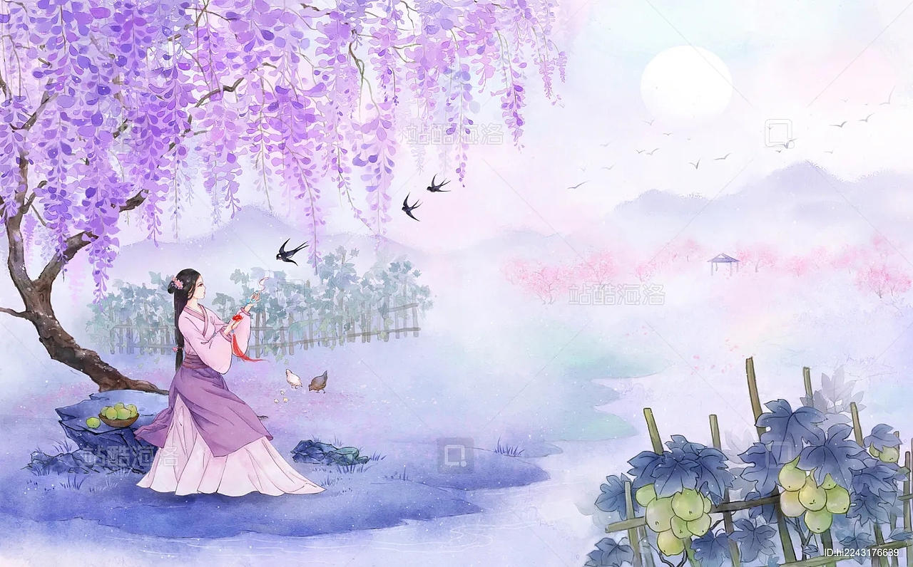 诗经爱情篇章（图ZMzU4NTU0MTgw） - 商业插画 - 站酷设计师甘草的画园原创素材 - 站酷ZCOOL