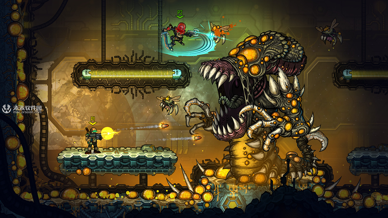 横版动作射击游戏:Fury Unleashed恶棍英雄 mac中文版