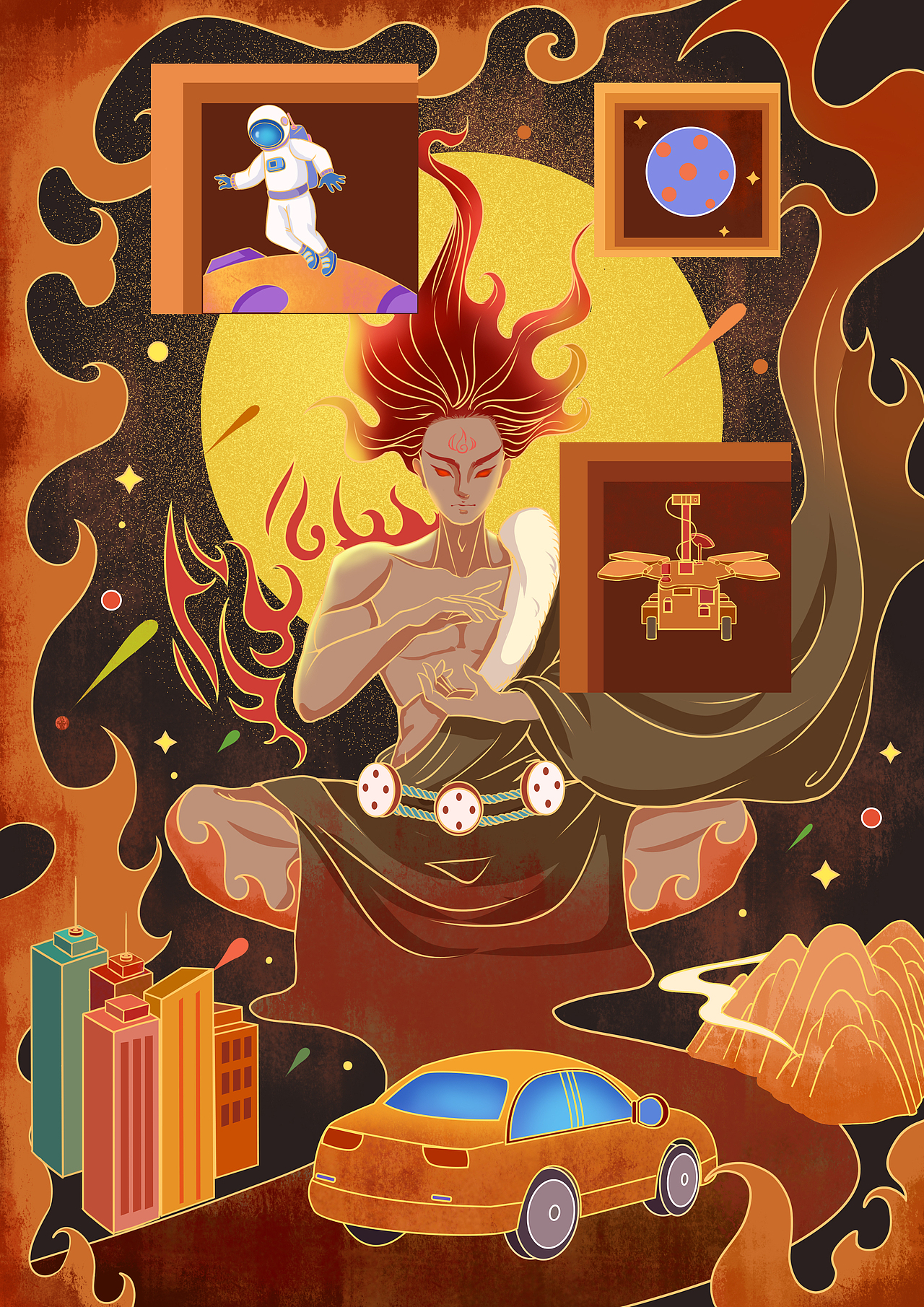航天文创插画（图ZMjk4MjA5NTAw） - 商业插画 - 站酷设计师熊夭夭JY原创素材 - 站酷ZCOOL