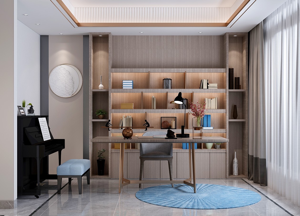 新中式书房效果展示~