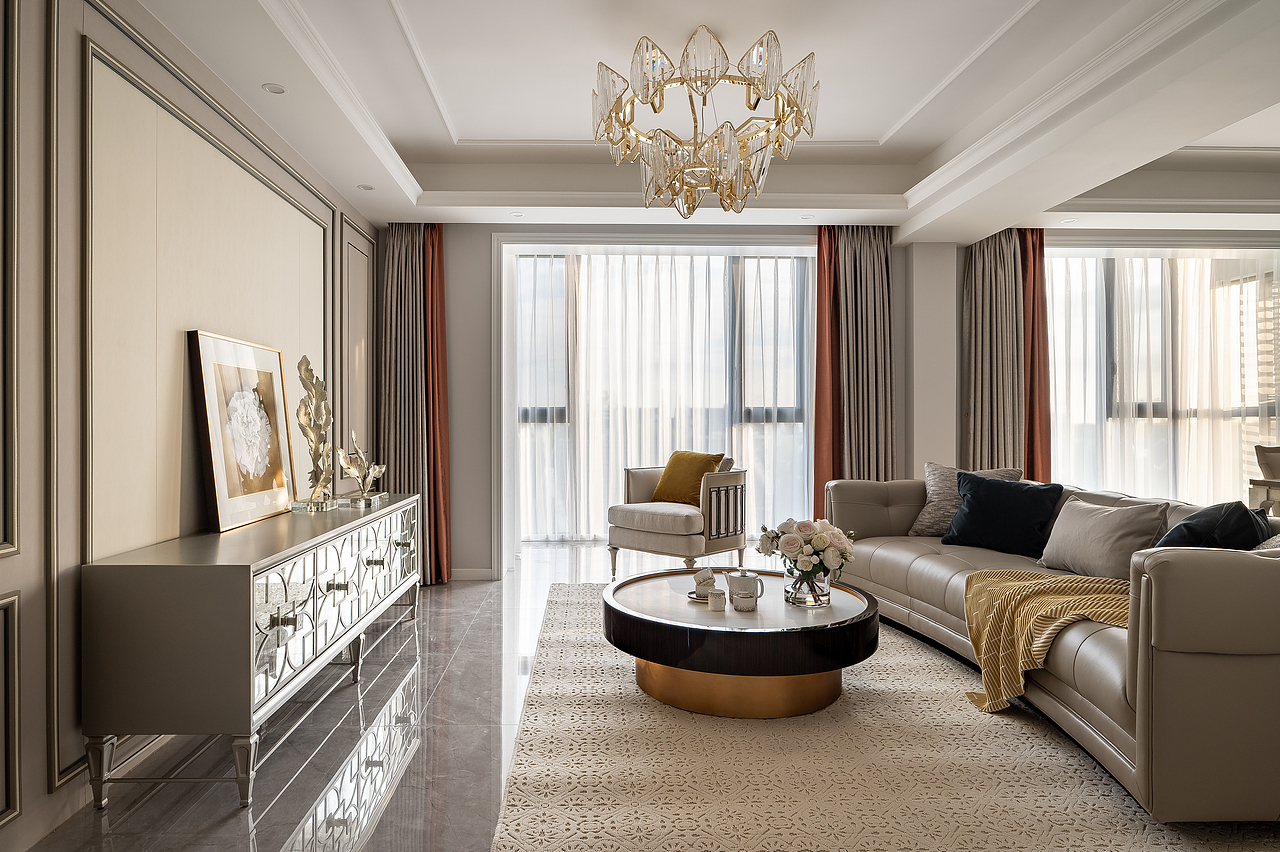280㎡顶层复式，大横厅＋美式轻奢风（图ZMzMxMzM2NTky） - 家装设计 - 站酷设计师马小晴晴小马原创素材 - 站酷ZCOOL