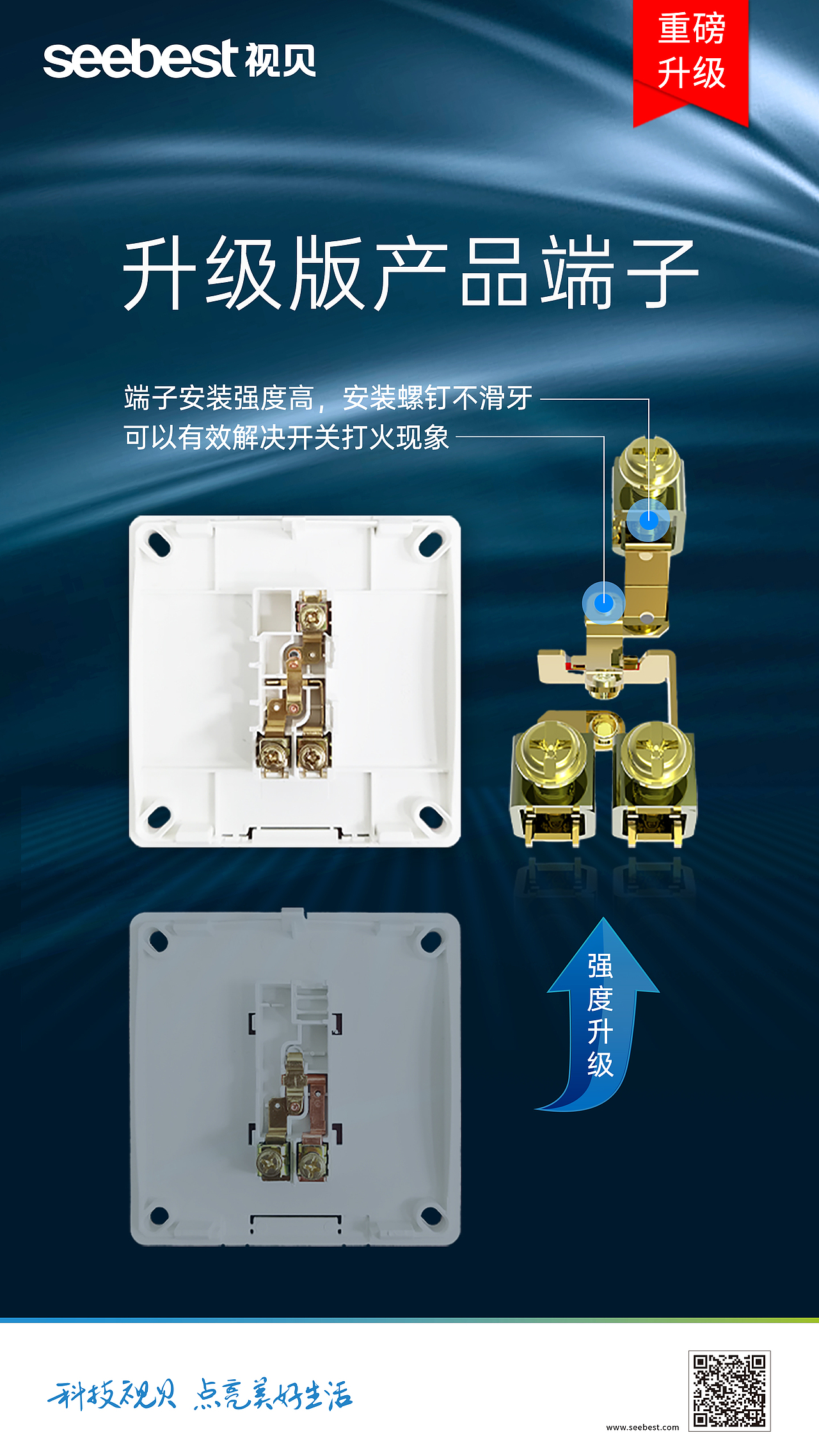 电工墙壁开关产品升级海报