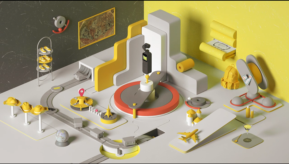 【C4D临摹作品】大疆摄像机POCKET 2广告动画（图ZMzA4NDMzNzIw） - 动画/影视 - 站酷设计师ycccyc原创素材 - 站酷ZCOOL