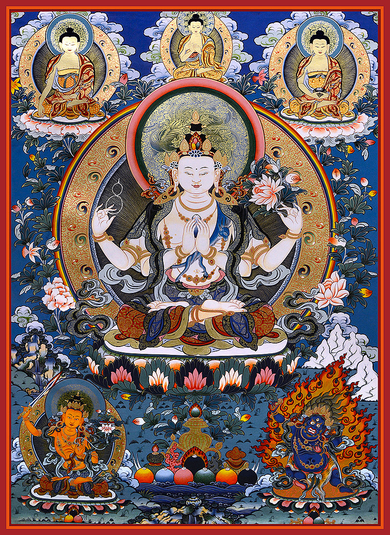 唐卡系列-四臂观音