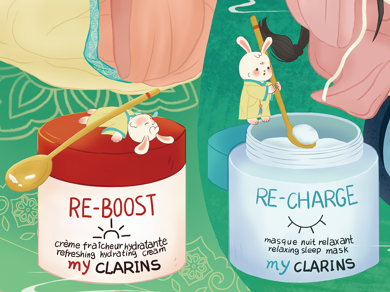 自然疗愈力——东方护肤之美（图ZMzQ3NTA4NDMy） - 海报 - 站酷设计师画画的白白白原创素材 - 站酷ZCOOL