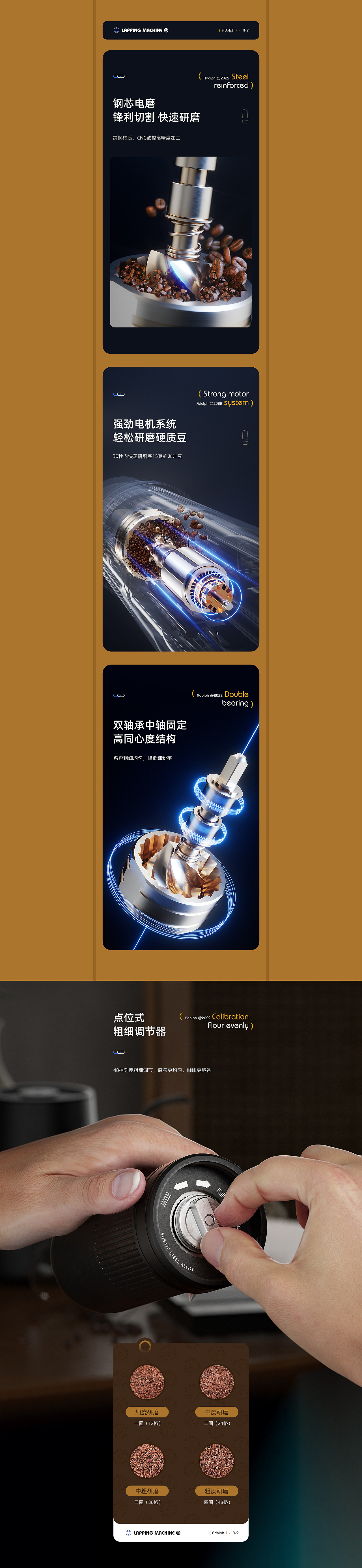 德龙咖啡机/磨豆机详情页合集/渲染