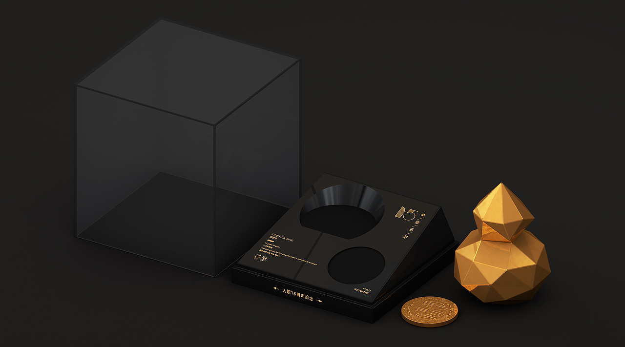 最终落地方案，增加了纪念币及纪念币及摆件展示台，奖杯最终材质为铝合金