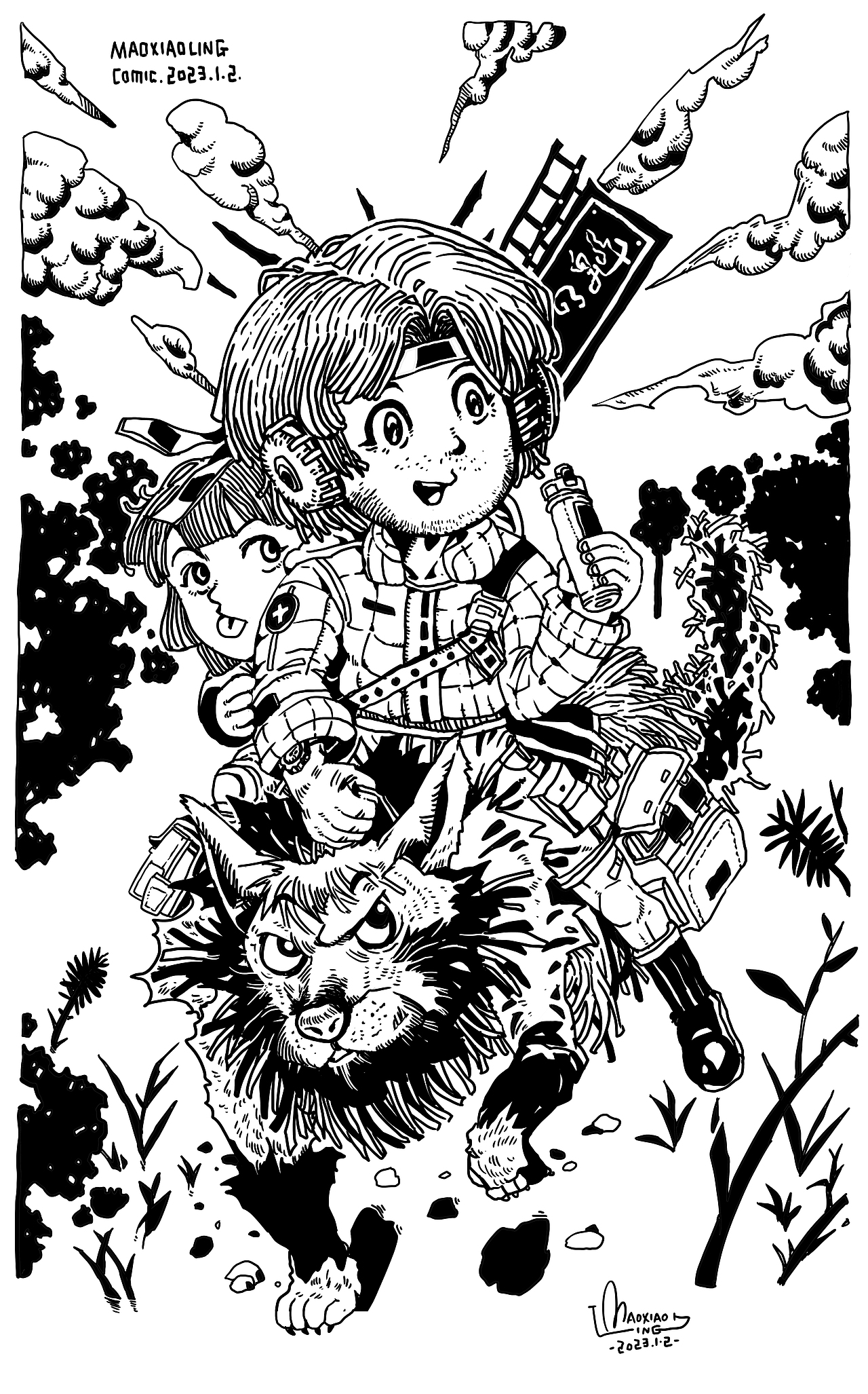 黑白稿（图ZMzI3ODM4OTQw） - 单幅漫画 - 站酷设计师猫小灵原创素材 - 站酷ZCOOL