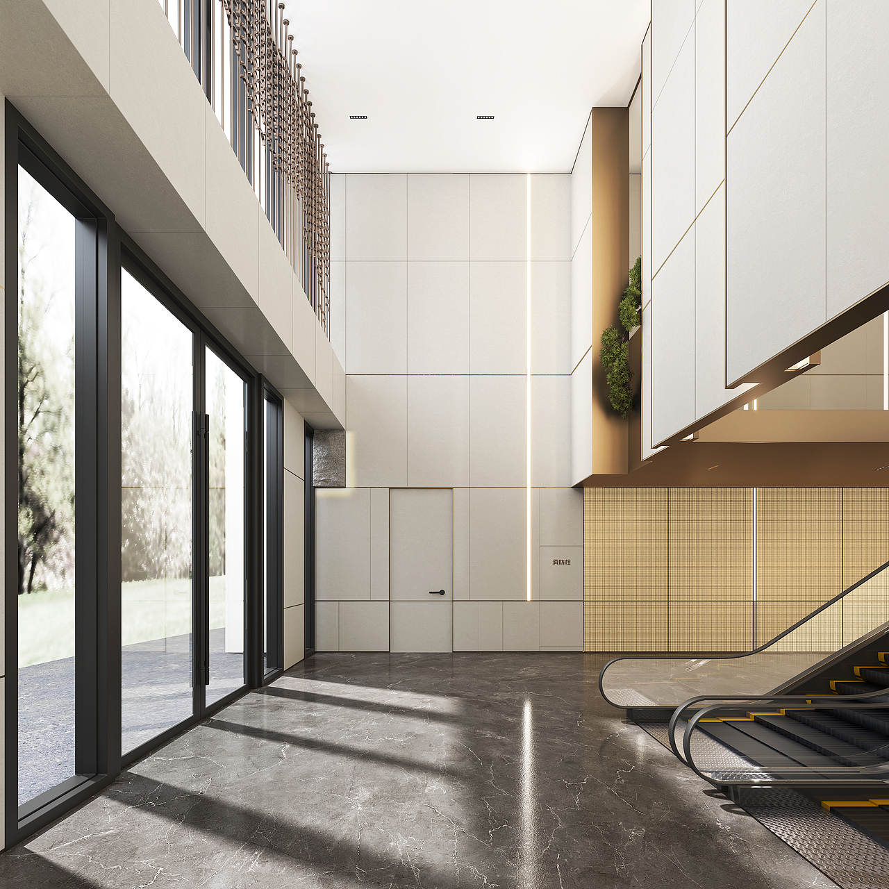 一个高大上的公区大堂