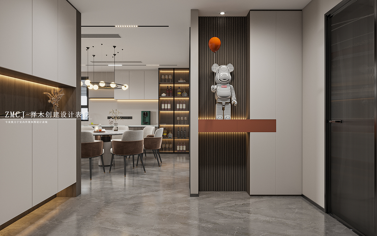 现代轻奢别墅客厅--择木创建晨晨