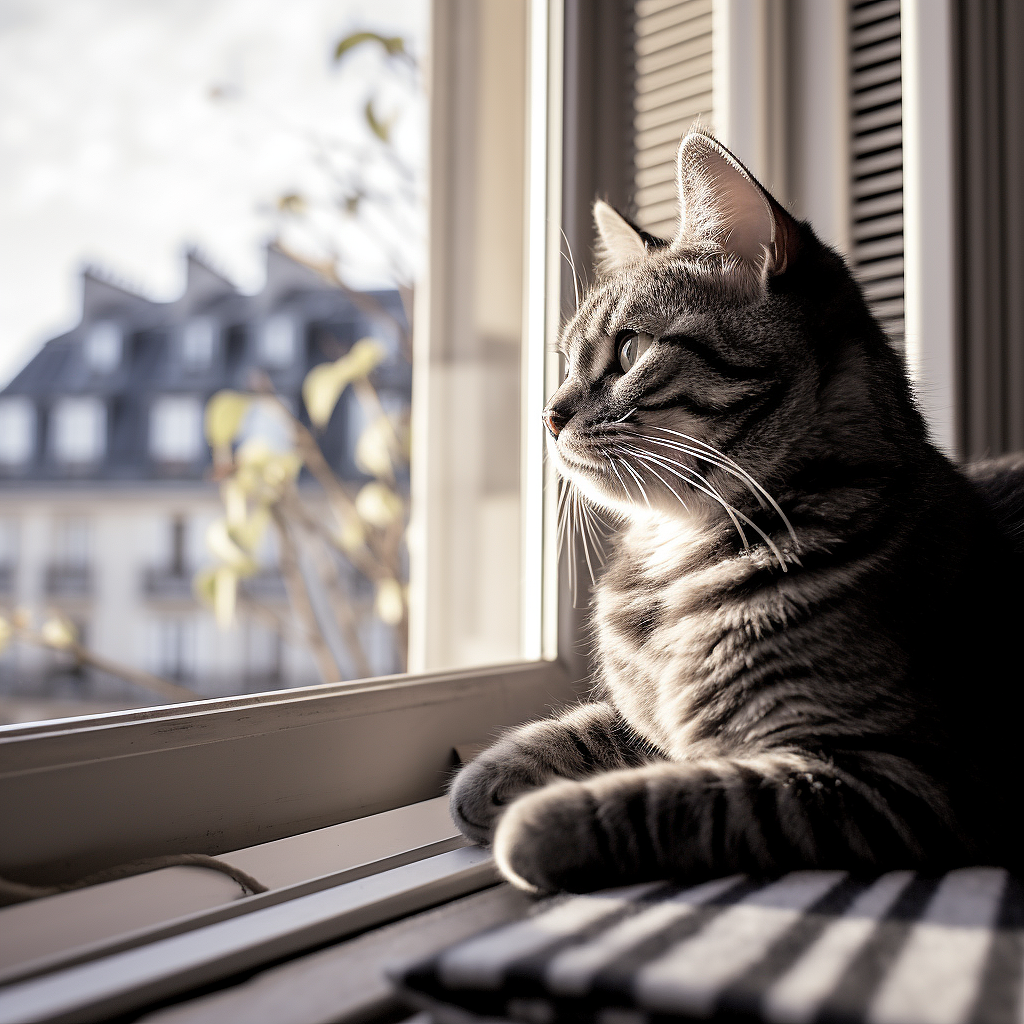 黑白色调下窗前的猫（图ZMzU3OTI3OTc2） - 商业插画 - 站酷设计师荷逸原创素材 - 站酷ZCOOL