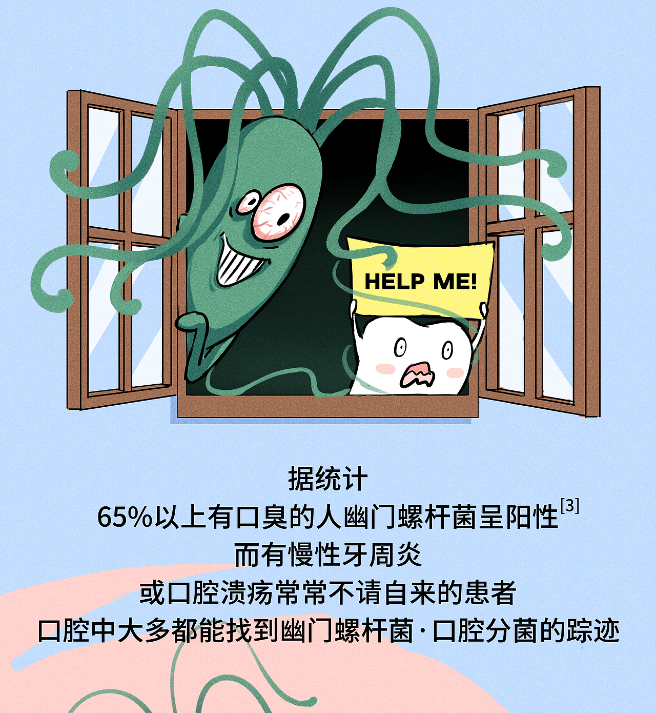 一半国人都患的幽门螺杆菌怎么从口腔判断你中招了没？（图ZMzIwNjQ1OTYw） - 中/长篇漫画 - 站酷设计师张咸咸Davina原创素材 - 站酷ZCOOL