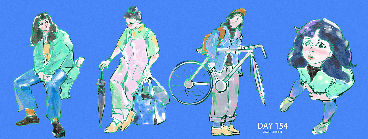 【人物隔日涂】101-172（图ZMzI2OTg5Mzc2） - 创作习作 - 站酷设计师黑羊呀原创素材 - 站酷ZCOOL