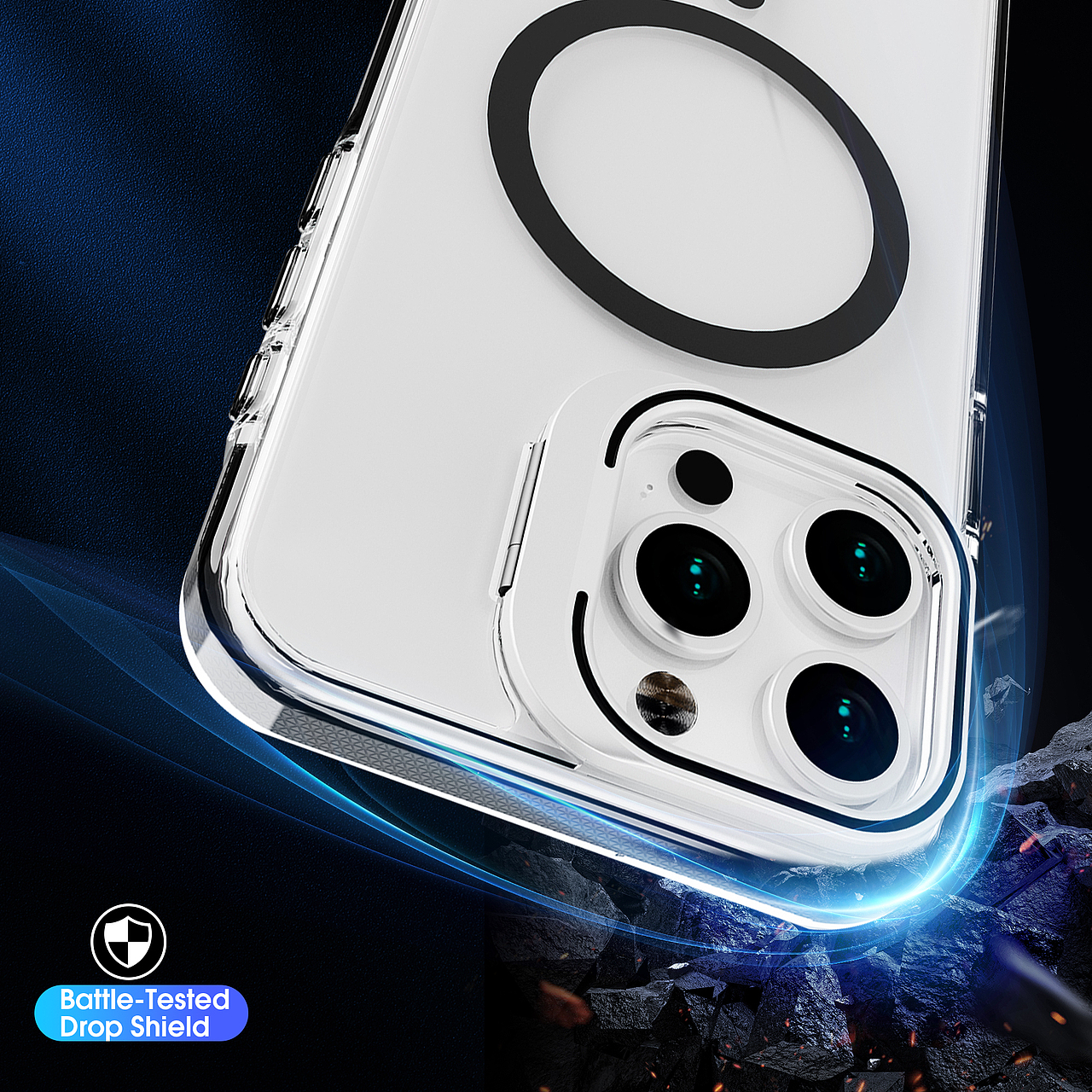 镜头框支架透明手机壳