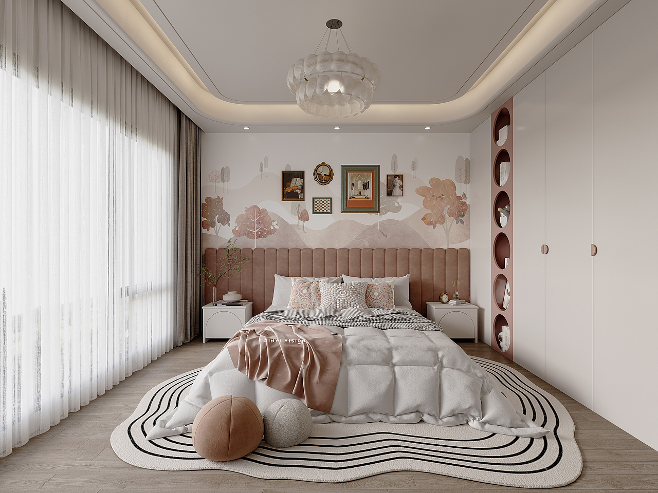 新中式大平层效果图表现