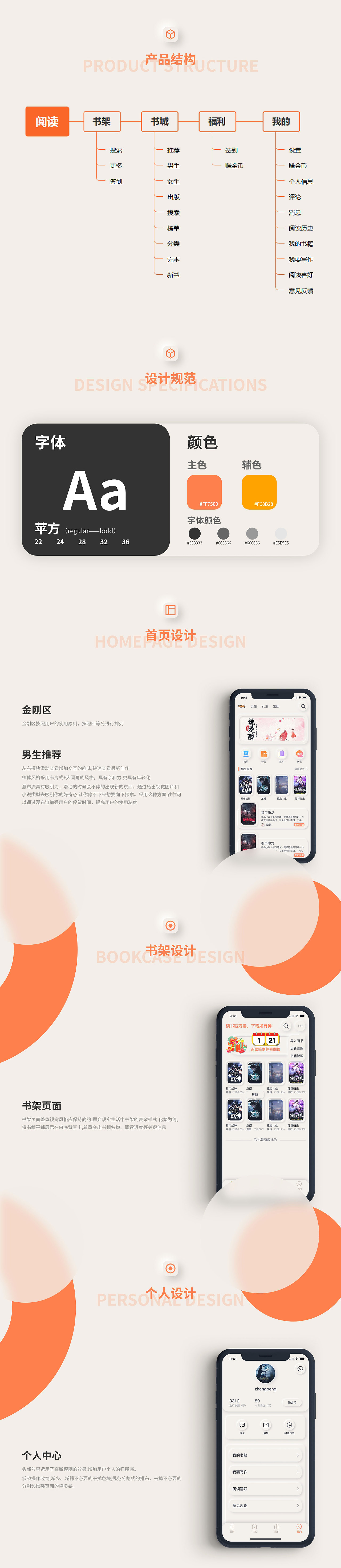 (阅读)小说阅读类App界面设计展示图,新拟态风格