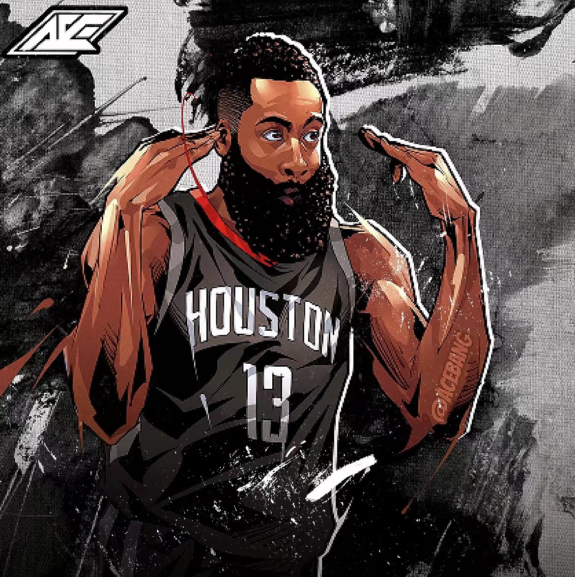 哈登插画集 美漫写实卡通 海报封面包装设计KV主视觉（图ZMzQ4MDE5NjY0） - 商业插画 - 站酷设计师AceBang原创素材 - 站酷ZCOOL