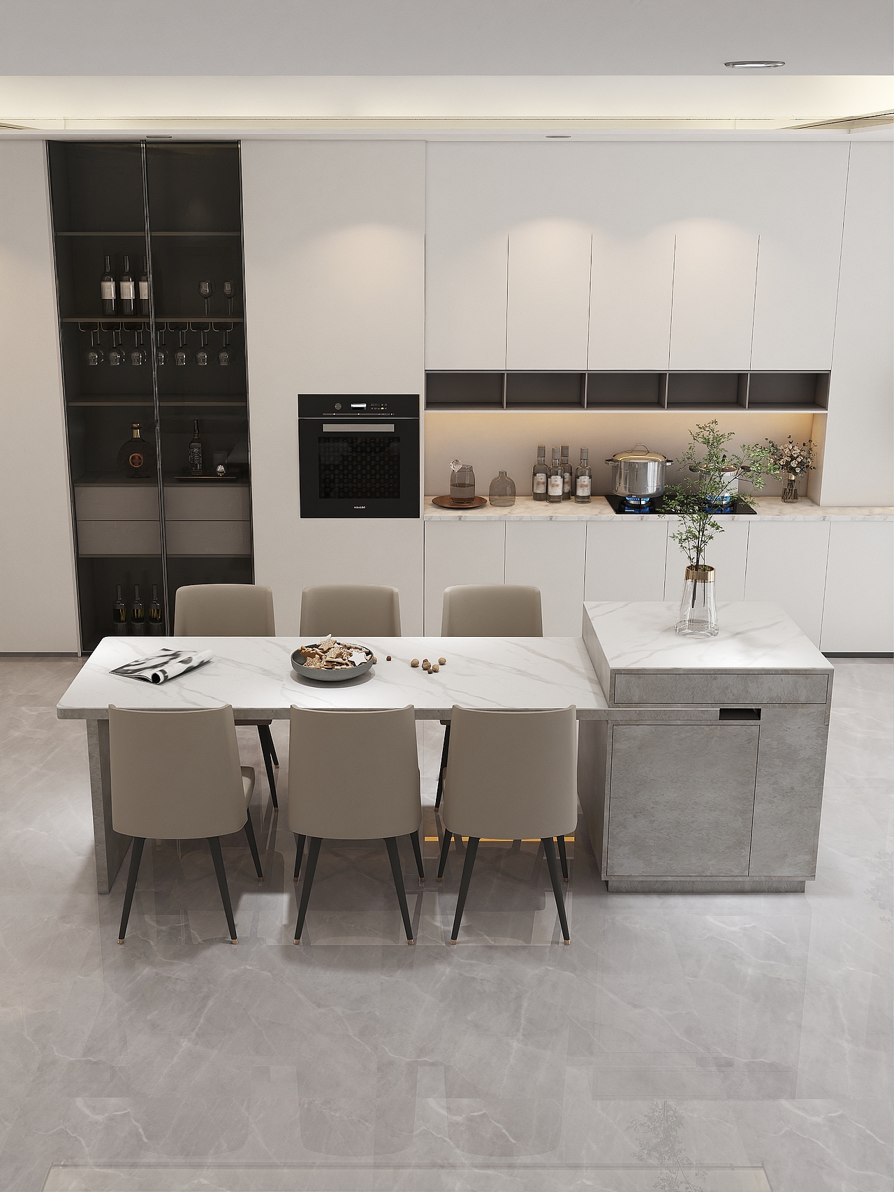 家具成品效果图-伸缩岛台