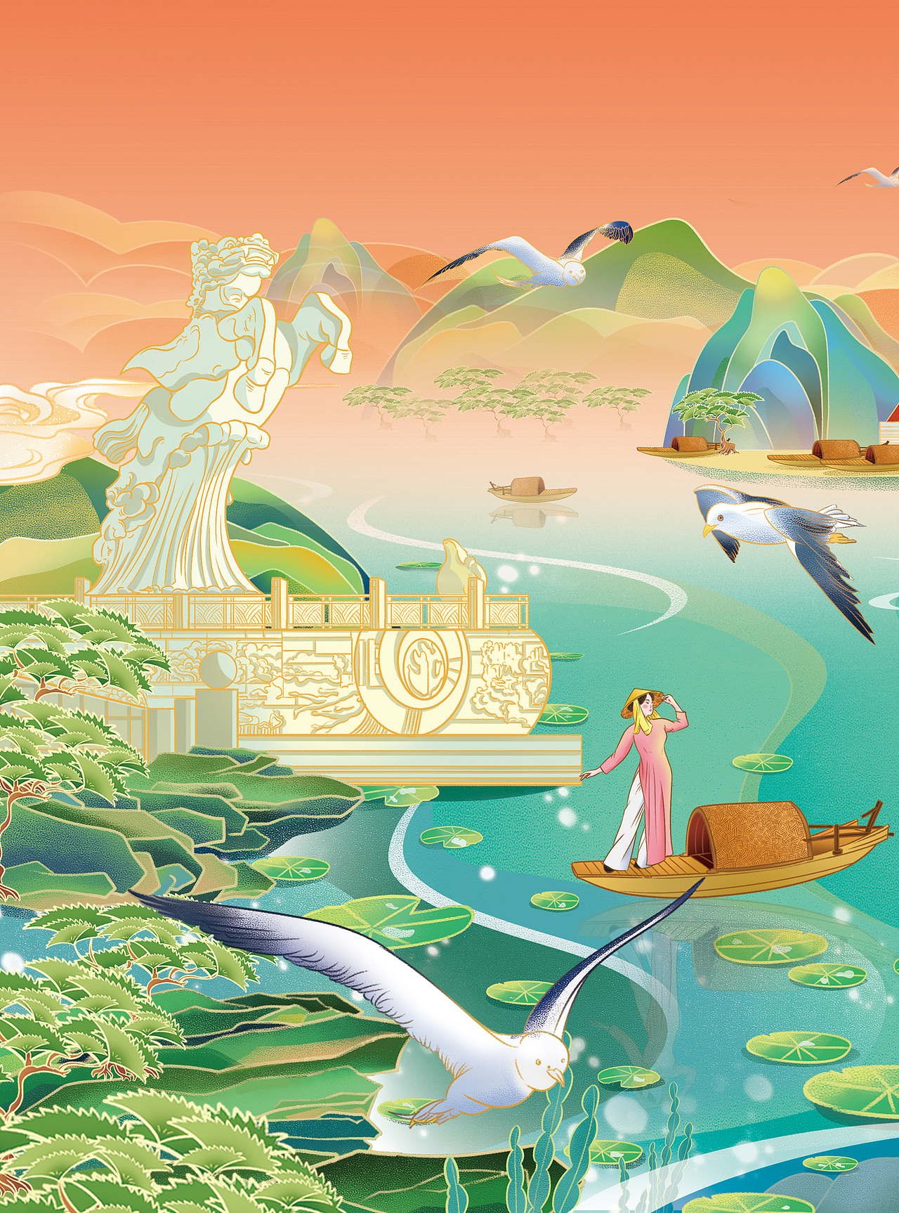 防城港地域特色包装主海报（图ZMzI5MTA2NTEy） - 商业插画 - 站酷设计师蛋黄星原创素材 - 站酷ZCOOL