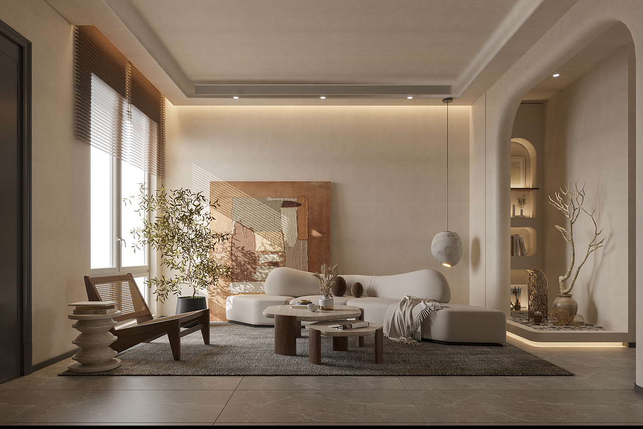 返璞归真-侘寂风（图ZMzIzMzUwODc2） - 家装设计 - 站酷设计师三彩视觉原创素材 - 站酷ZCOOL