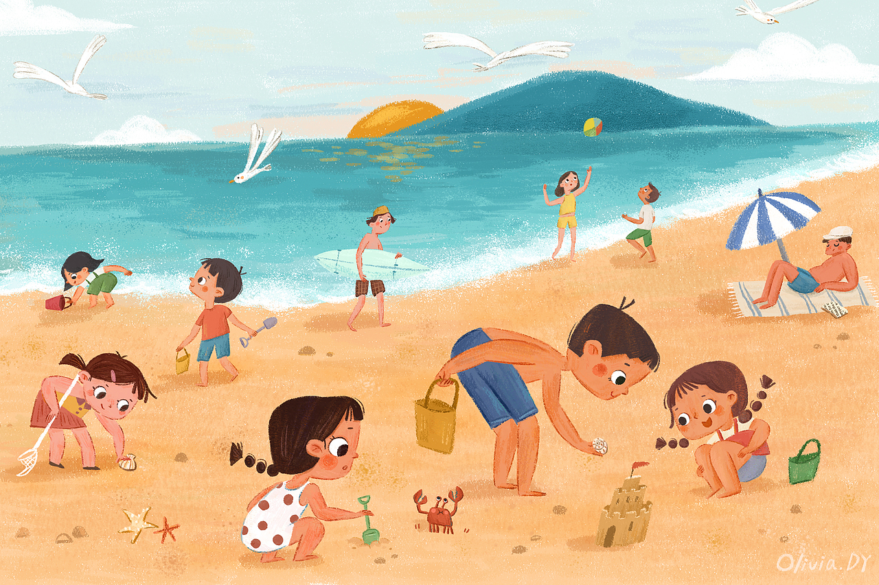 在风和日丽的日子里出发（图ZMzU1MTkyNTA4） - 儿童插画 - 站酷设计师O大勇原创素材 - 站酷ZCOOL